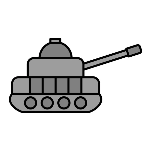 Military Tank Icon Outline Illustration Web — Stockvector