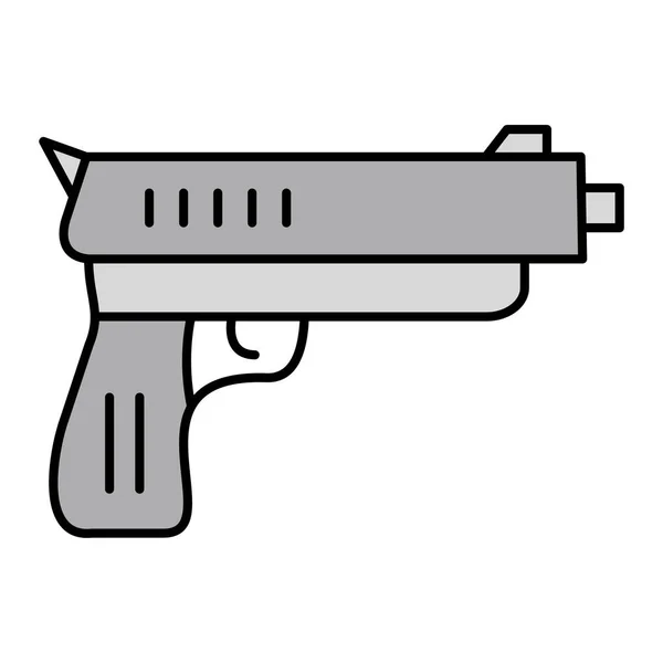 Pistolikon Kontur Illustration Pistol Vektor Ikoner För Webben — Stock vektor