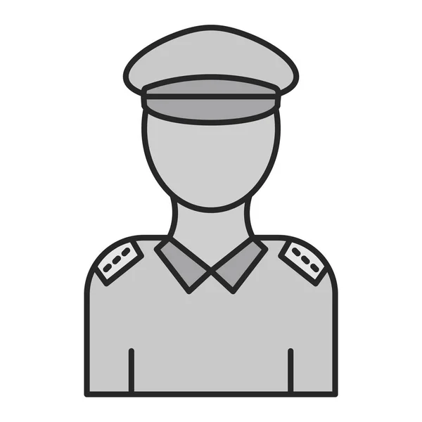 Politie Officier Pictogram Vector Illustratie Ontwerp — Stockvector