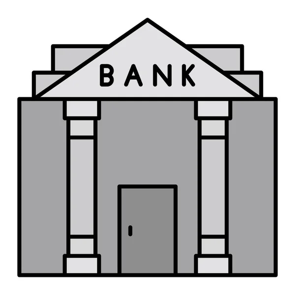 銀行の建物のアイコンのベクトル図 — ストックベクタ