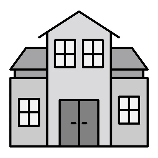 School Building Icon Outline Illustration — Stock vektor