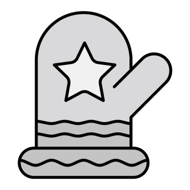 Mitten modern simge vektör illüstrasyonu