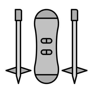 Snowboard modern simge vektör çizimi