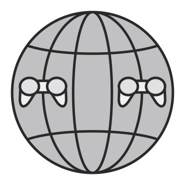 Küresel Oyun Modern ikon vektör illüstrasyonu