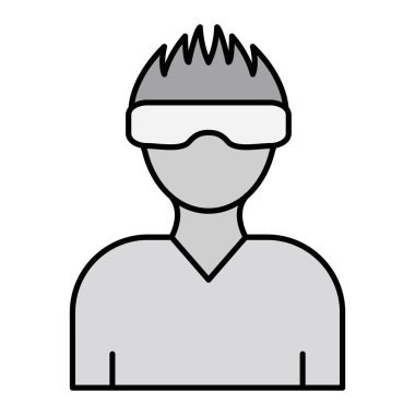 VR Oyun modern ikon vektör illüstrasyonu