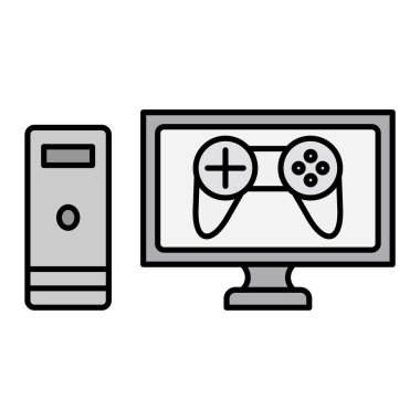 Oyun Pc simgesi vektör illüstrasyon tasarımı 