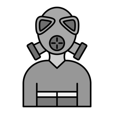 Koruyucu maskeli bir adamın vektör simgesi 