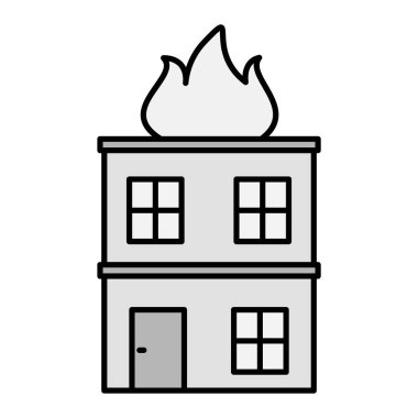 Yangın kulesi ikonu. şömine vektörünün özet çizimi ve doldurma biçimi.