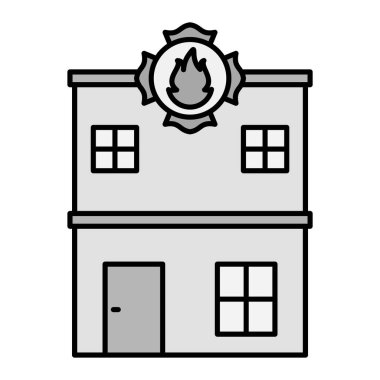 İtfaiye. satır vektör simgesi.