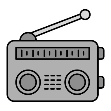 radyo ikonu. Web için boombox vektör simgelerinin özet çizimi