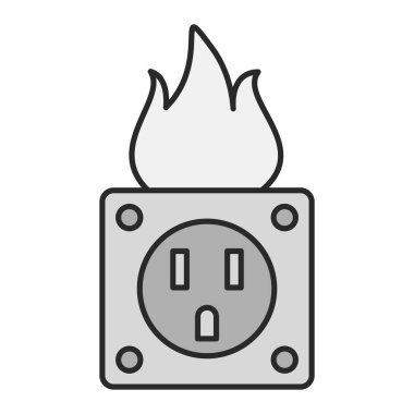 Ateş Elektrik simgesinin vektör illüstrasyonu 