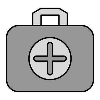Tıbbi çanta ikonu. Web için bavul vektör simgelerinin özet çizimi