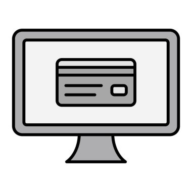 Bilgisayar monitörü simgesi. vektör illüstrasyonu