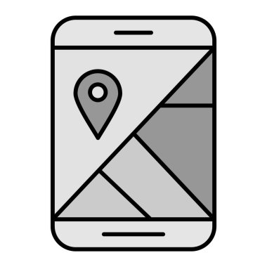 GPS yön bulma simgesi vektör illüstrasyon tasarımlı akıllı telefon