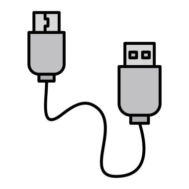 usb kablo simgesi vektör illüstrasyonu