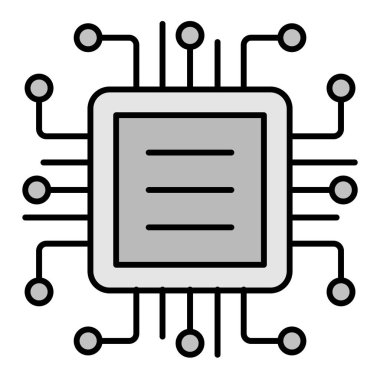 İşlemci. Web simgesi basit illüstrasyon