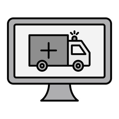 ambulans simgesi vektör illüstrasyonu