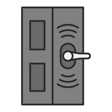 Kapı simgesi. cctv vektörünün özet çizimi ve doldurma biçimi.