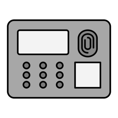 Hesap makinesi simgesi. Taslak telefon vektör illüstrasyonu. beyaz arkaplanda izole