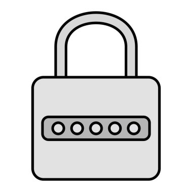 Asma kilit simgesi. Güvenlik sistemi sembolü. vektör illüstrasyonu