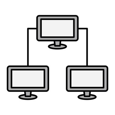 bilgisayar ağ simgesi vektör illüstrasyonu