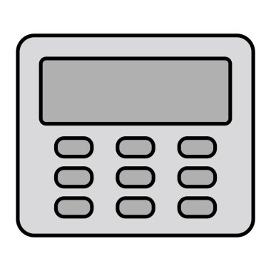 Hesap makinesi simgesi. Web için siyah ve beyaz vektör simgelerinin özet çizimi