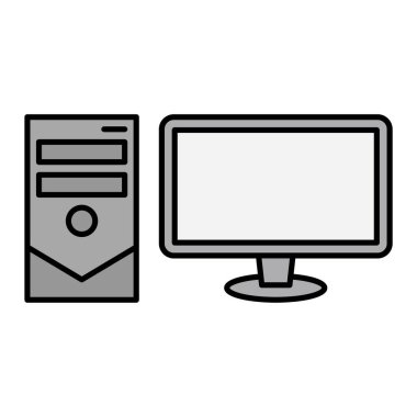 Bilgisayar monitörü simgesi. vektör illüstrasyonu