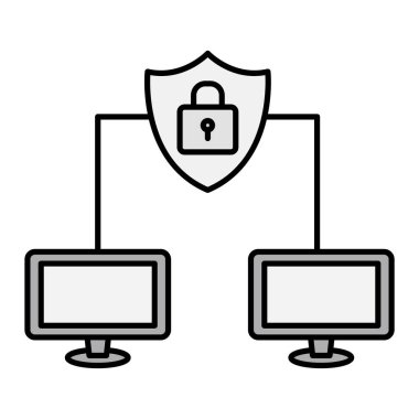 Güvenlik sistemi simgesi vektör illüstrasyonu