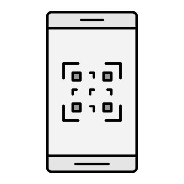  QR kodu. Web simgesi basit illüstrasyon