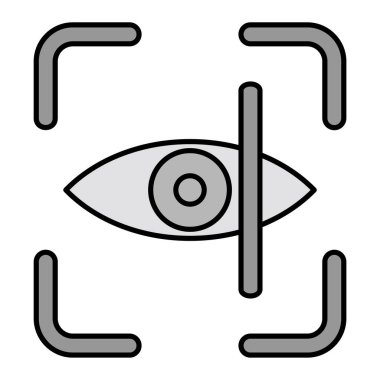 Retinal Tarama simgesinin vektör illüstrasyonu 
