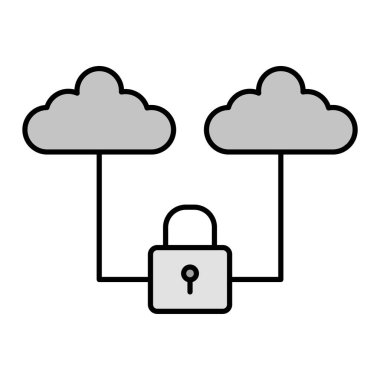 bulut hesaplama güvenlik sistemi vektör çizimi