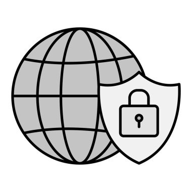 Küresel Güvenlik vektör çizimi tasarımı