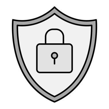 asma kilit ikon vektör illüstrasyon tasarımı ile kalkan