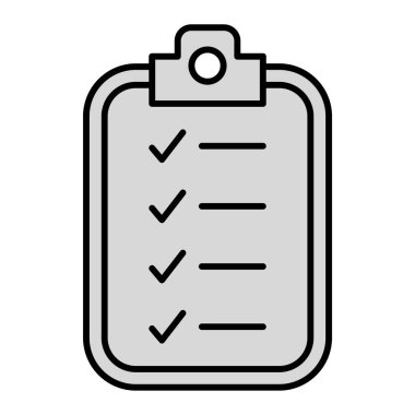 Kontrol listesi simgesi. Web için pano vektör simgelerinin özet çizimi