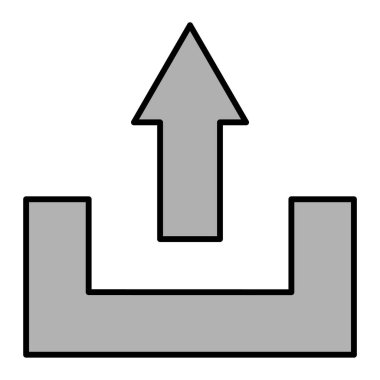 Ok simgesi yükle. Web için indirme vektör simgelerinin özet çizimi