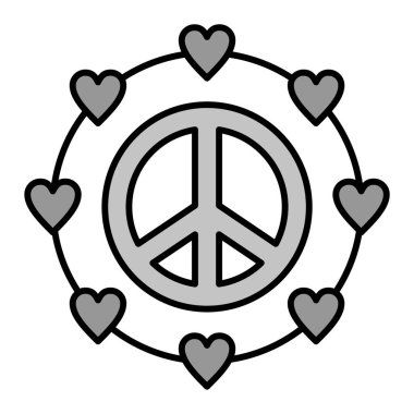 Barışseverlik. Web simgesi vektör illüstrasyonu