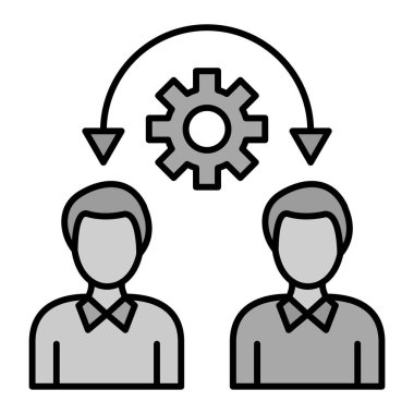 İşbirliği simgesi. Web için özet çizimi 