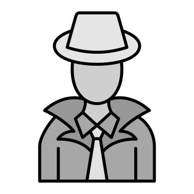 Espionage, man silhouette icon. vector illustration