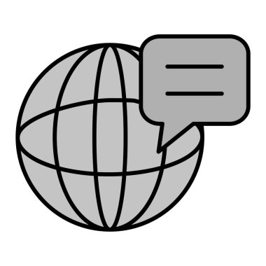 Global Sohbet. Web simgesi basit illüstrasyon 