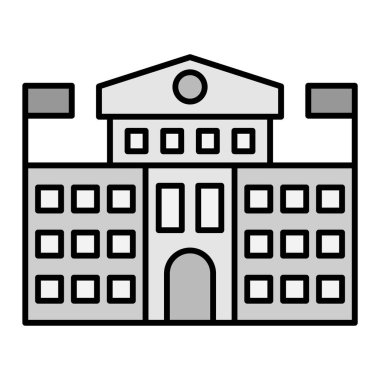 Hükümet Ofisi vektör ince çizgi simgesi  