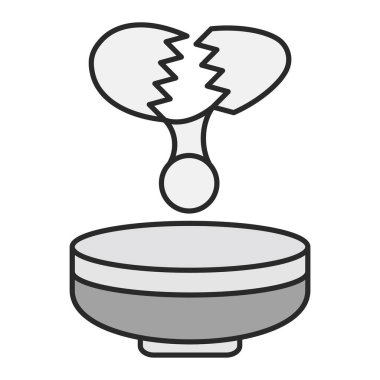  Yumurta ve kase ikonu vektör illüstrasyonu