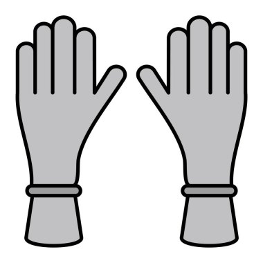 Eldiven ikonu. Eldiven vektörünün özet çizimi ve doldurma biçimi. 
