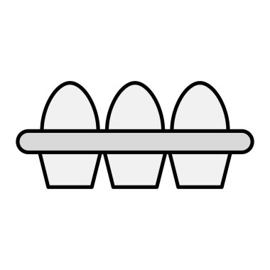 Yumurta simgesi vektörü. İnce çizgi işareti. İzole edilmiş kontür sembolü gösterimi