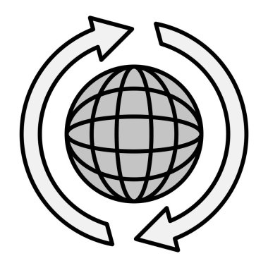 Dünya çapında modern ikon vektör illüstrasyonu