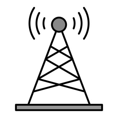 Anten kulesi simgesi. düz dizayn