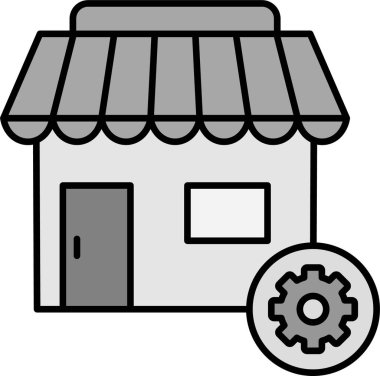 dükkan simgesi vektör illüstrasyonu