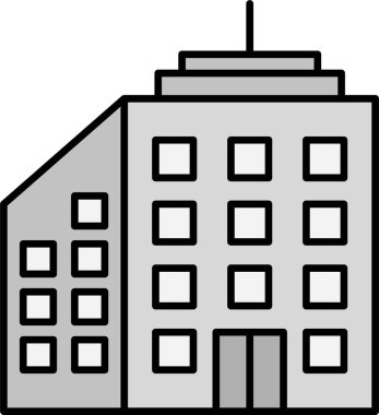 Bina. Web simgesi basit illüstrasyon