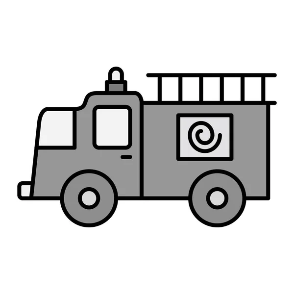 Fire Truck Line Art Style Icon Vector Illustration Design — Stock Vector