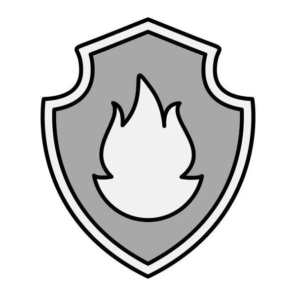 Schild Mit Flammensymbol Vektor Illustration Design — Stockvektor