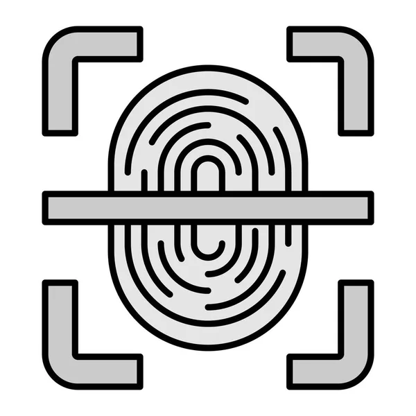 Fingeravtryck Ikonen Kontur Stil Isolerad Vit Bakgrund Säkerhet Symbol Vektor — Stock vektor